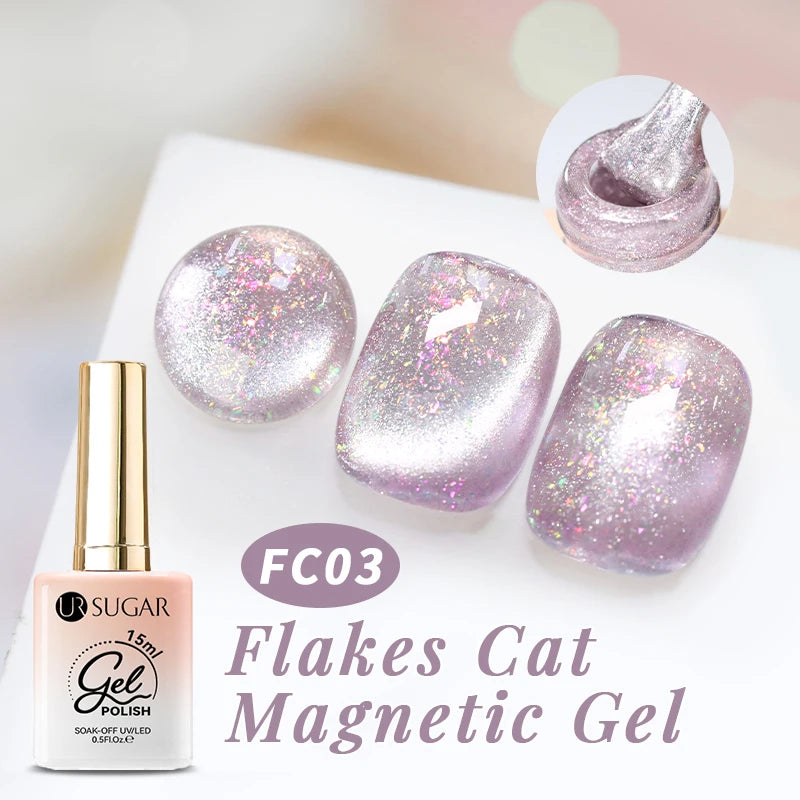 UR SUGAR 15ml Cat Magnetic Gel Jelly Glass Full Coverage Varnis Magnetic Gel Soak Off UV LED Gel Autumn Winter Xmas Manicure