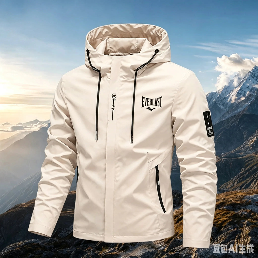 Men's Lightweight Hooded Hiking Jacket 2026 Solid Color Breathable Wear-Resistant Outdoor Casual Daily Wear