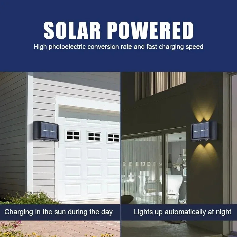 Solar LED Light Outdoor Solar Lighting Lamp Streetlights Exterior Decoration Garland Waterproof Solar Garden Light  Wall Light