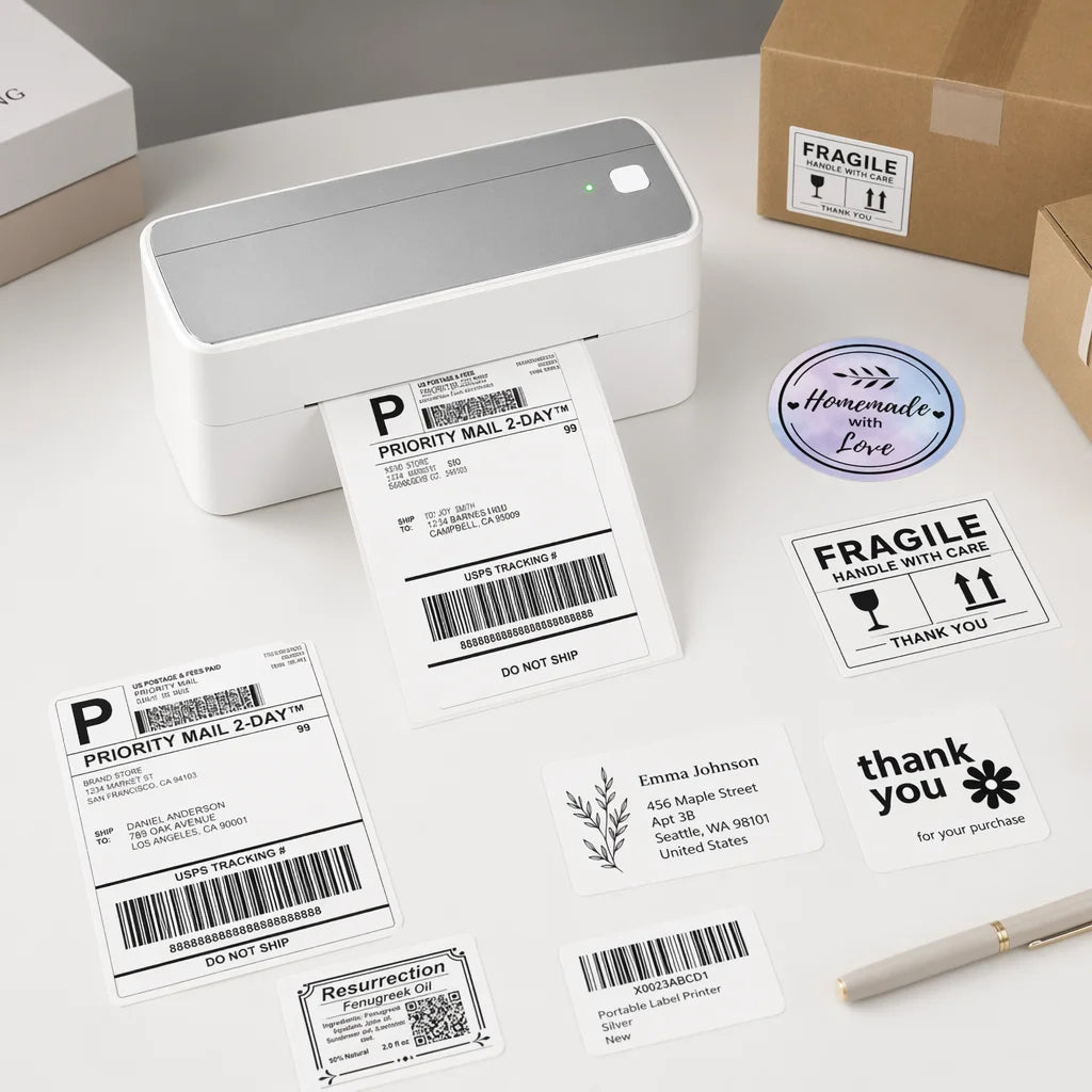 241BT 4X6 Wireless Thermal Label Printer for Small Business, Bluetooth Labels Printers for Shipping Package,