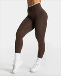 Women's Seamless Gym Solid Color Sports Pants White Edge Waist Tight High Waist Hip Lifting Yoga Pants Running Exercise Pants