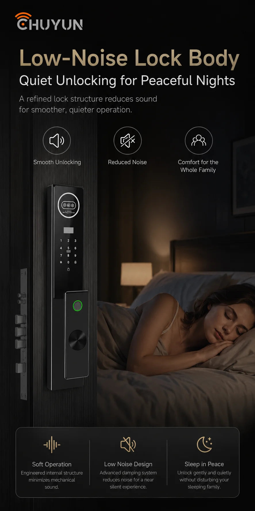 Tuya Smart WiFi Door Lock with Face Recognition Fingerprint Password IC Card Digital Keyless Entry