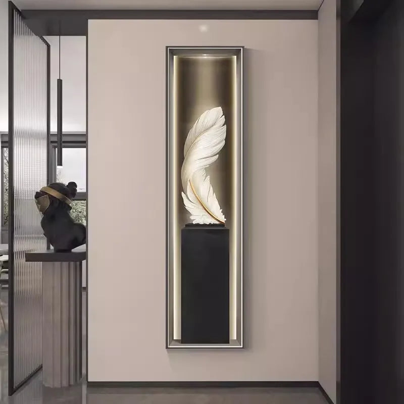 Led Modern Light Luxury Entrance Decoration Painting Slender Entrance Wall Painting High-end Hanging Painting Corridor Wall Lamp