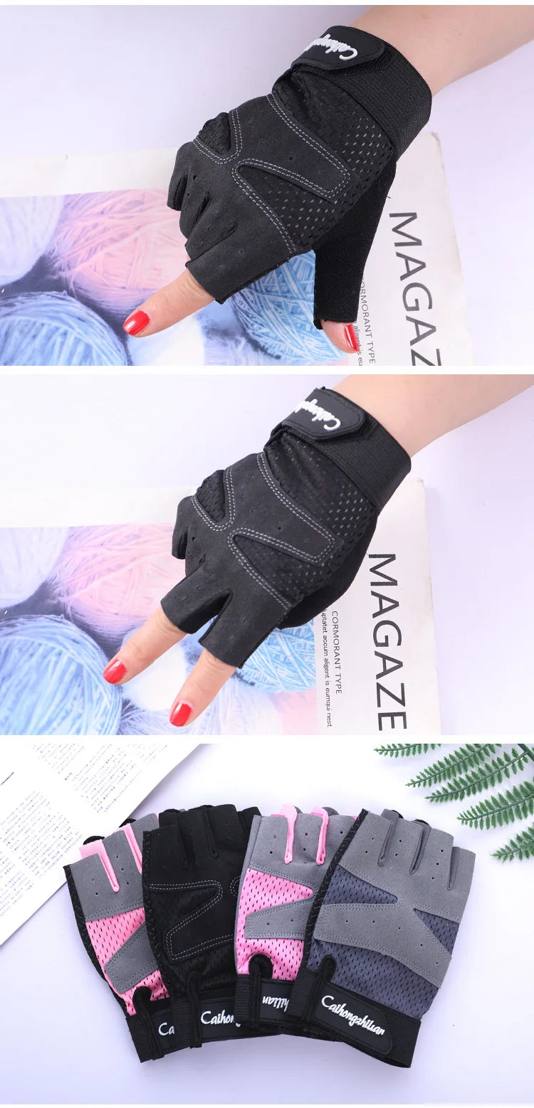 Cycling Fitness Gloves for Men Women Gym Motorcycle Summer Bicycle Fingerless Anti-slip Sports Weightlifting Breathable Gloves