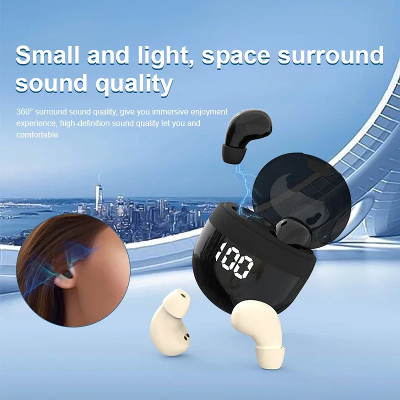 Wireless In-ear Headphones Bluetooth 5.4 Earphone Control Sport Headset Waterproof Microphone Music for Tumbler Design Mini Tiny