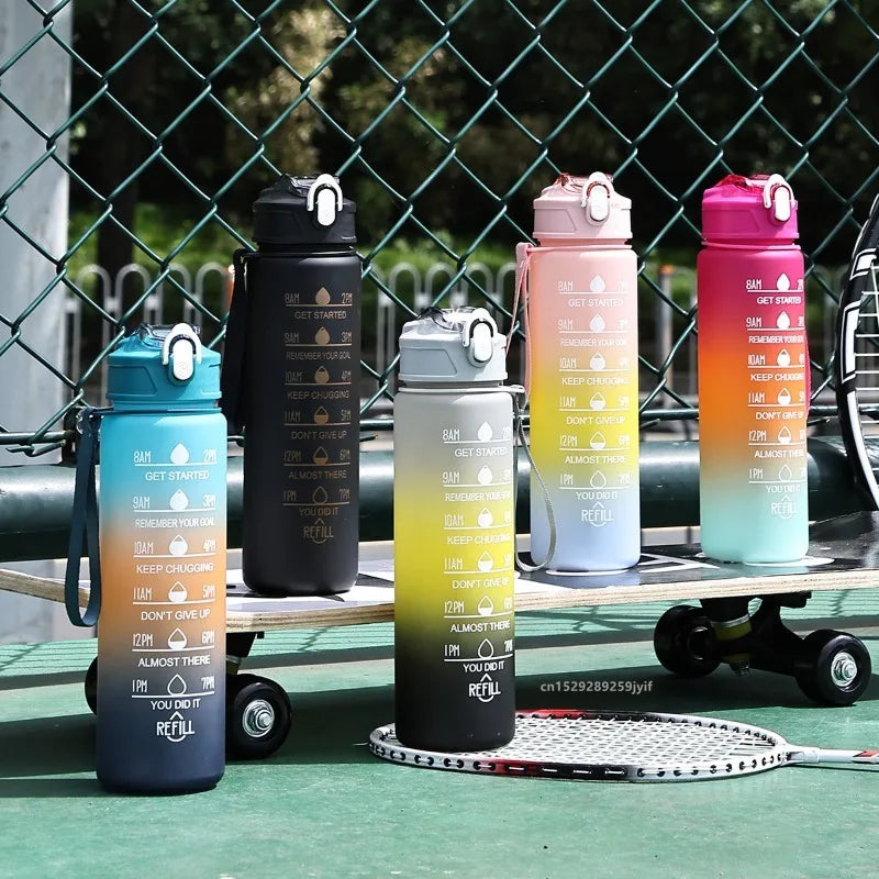 800ML Sports Water Bottle with Time-Tracking Straw Leak Proof Locking Flip Cover for Easy Carry Ideal for Outdoor Adventures