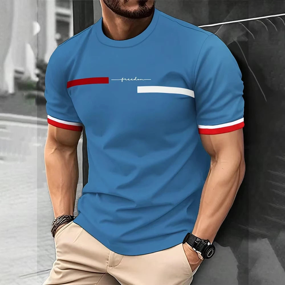 Casual Men's T-Shirts Spring Clothing Ombre Shirts Oversized Short Sleeve Tops Boys Tees Oversized Vintage T-Shirts For Mens