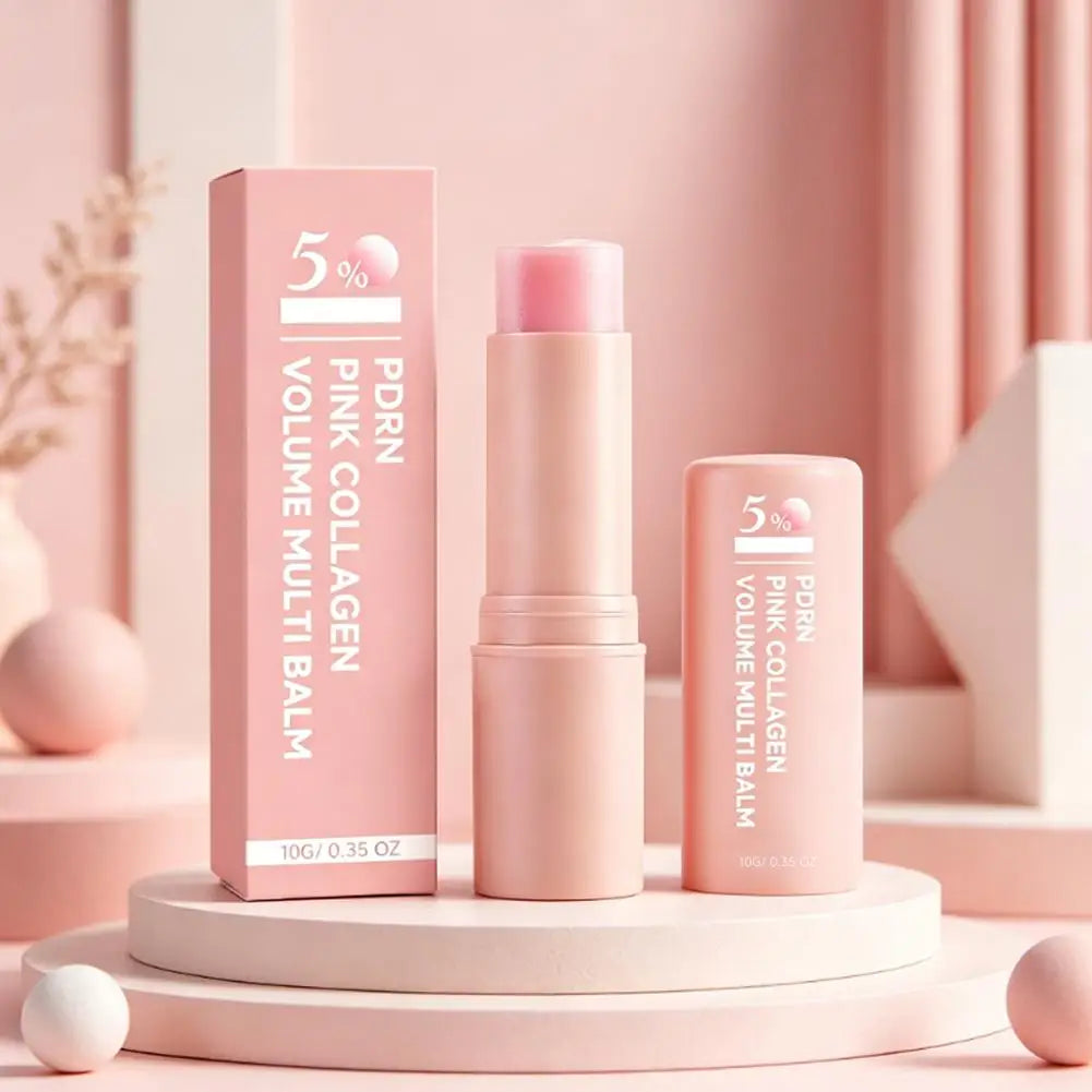 PDRN Pink Collagen Volume Multi Balm Stick Hydrating Wrinkle Cream NAD Stick for Face,Under Eyes, Lips Fine Lines, Firming Care