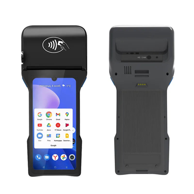 Android 14.0 Handheld POS Terminal Sales Point Cash Register with 6.26-inch Screen NFC Scanner 58/80mm Thermal Receipt Printer