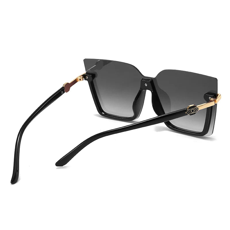 Women Men Sun Glasses Streetwear Large Frame Eyewear GogglesHollow Out Square One-piece Sunglasses Women MenGlasses