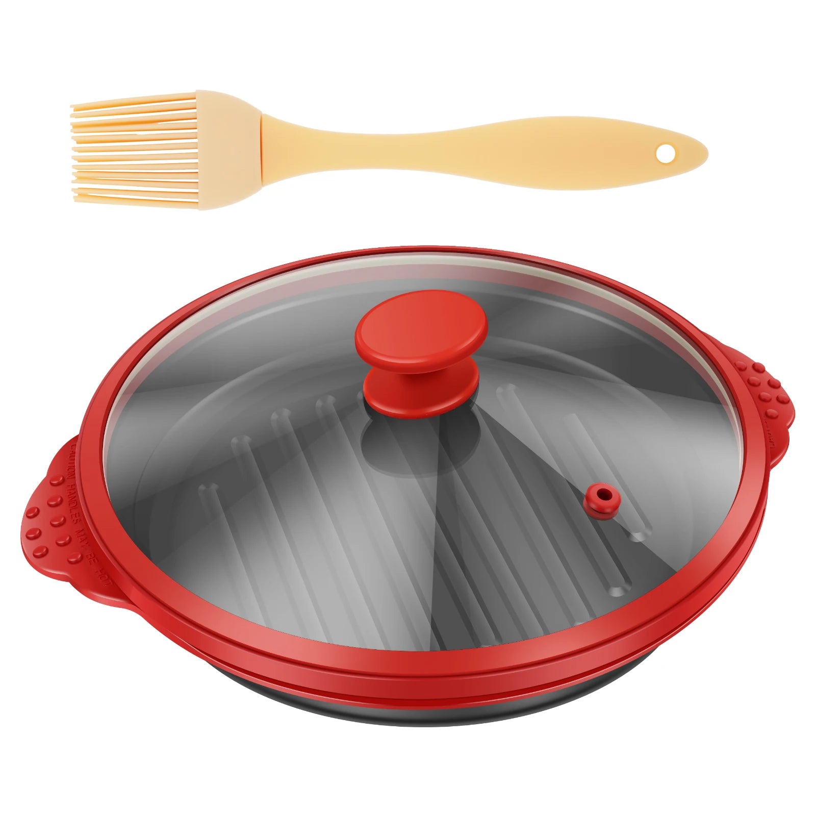Microwave Grill Pan Non Stick Microwave Grilling Pan with Lids Large Capacity Microwaves Frying Pans for Cooking Kitchen Gadgets