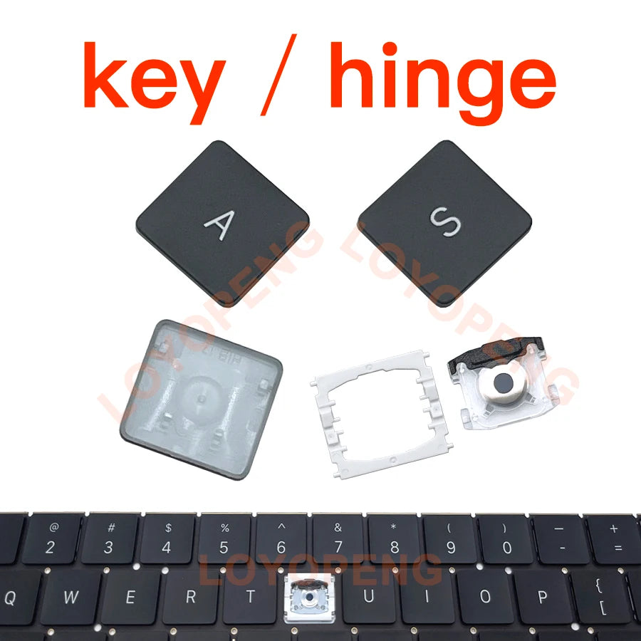 Replacement Keycap Single Key or Hinge 2016-2019 For MacBook Pro Retina 13" 15" A1706 A1707 A1708 A1989 A1990
