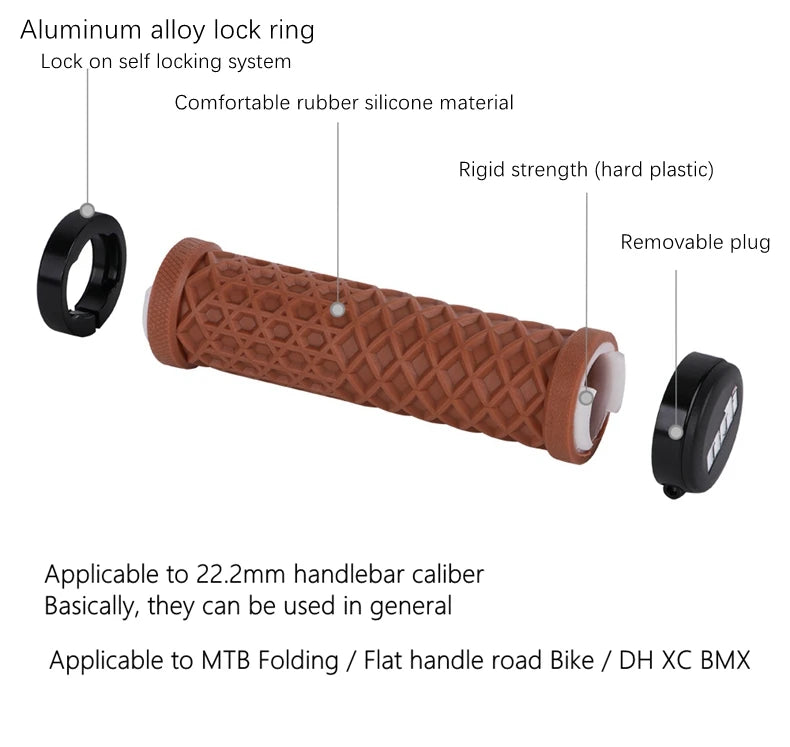 ODI Van Bicycle Handlebar Grips sillicone Lock-On Anti-slip Shock Absorption MTB Double Lock Ring for BMX Folding Bike Parts