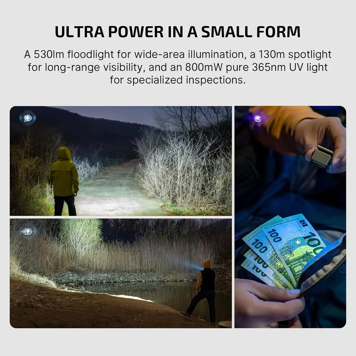 OLIGHT Oclip Ultra EDC Flashlight Clip-on Light, 530 Lumens Rechargeable with Type-C Charging