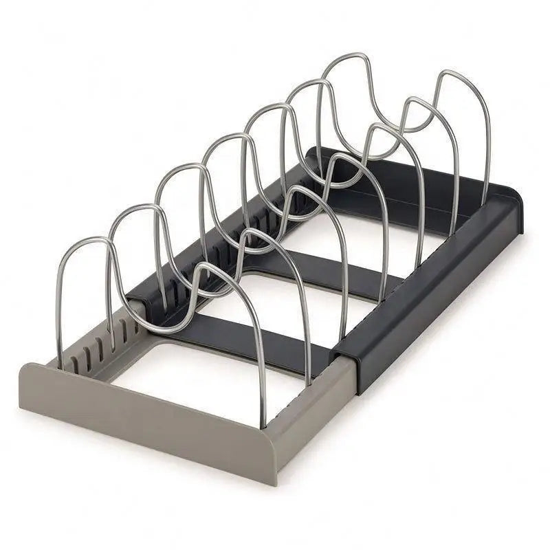 Kitchen Cabinet Organizers 7-grid Telescopic Pot Rack for Pots and Pans Expandable Cookware Rack for Kitchen Organization Tools