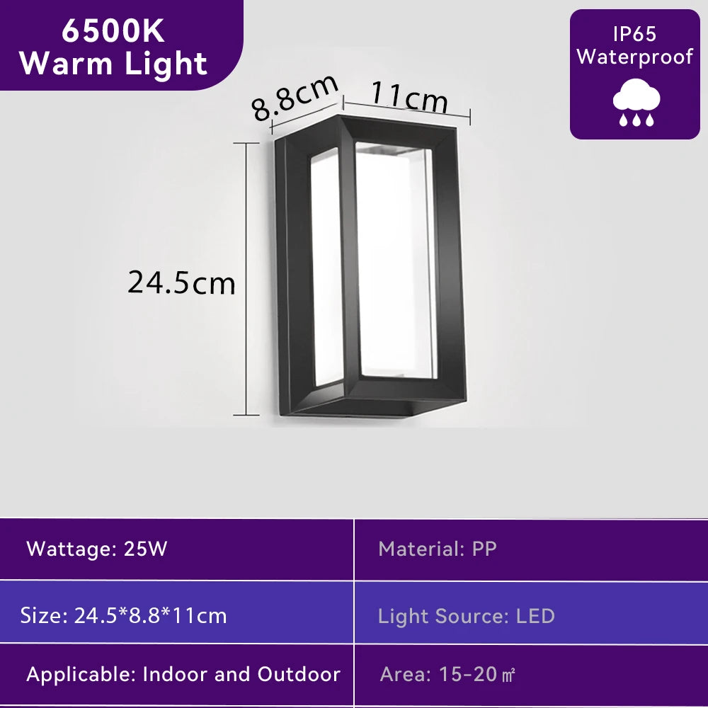 Modern Outdoor LED Wall Light Waterproof 110V 220V Exterior Wall Light For Porch Garage Garden Courtyard Villa Indoor Wall Lamp