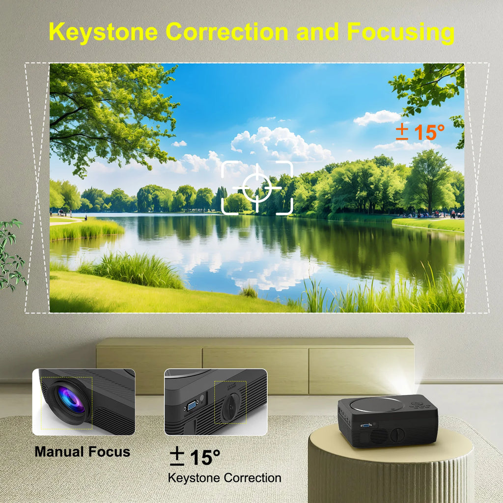 2026 H96 MAX W11 DVD Projector 1920X1080P LED Android 9.0 4K 2G 16G RK3228A 260ANSI Dual WIFI BT4.1 Outdoor Portable Home Cinema