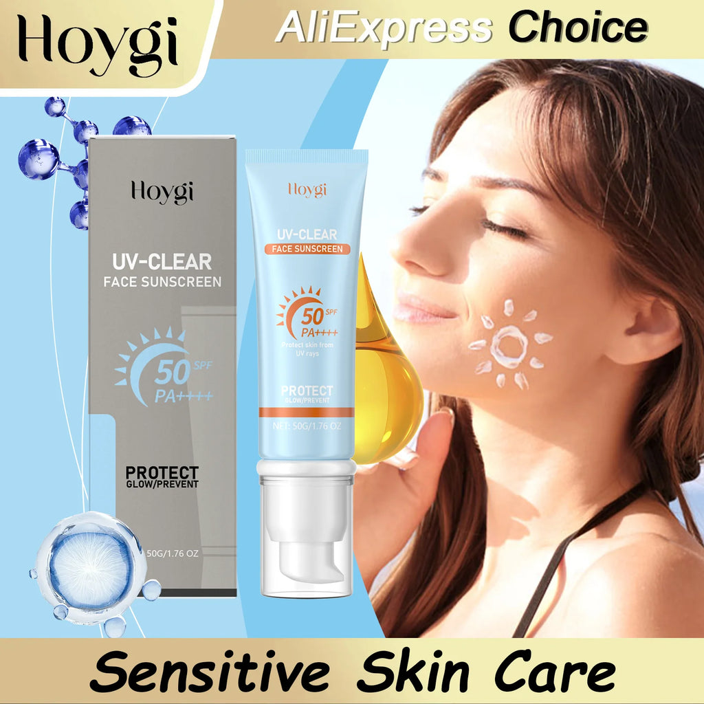 HOYGI Sunscreen Cream SPF 50+ Anti Oxidant Isolation Face Cream UV Blocking Moisturizing Sunblock Facial Body Protective Lotion