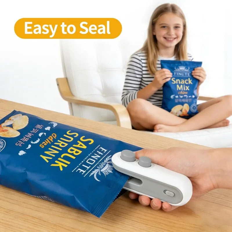 Mini USB Rechargeable Handheld Heat Sealer – Portable Bag Sealer for Plastic Food Storage & Snack Clip Bags