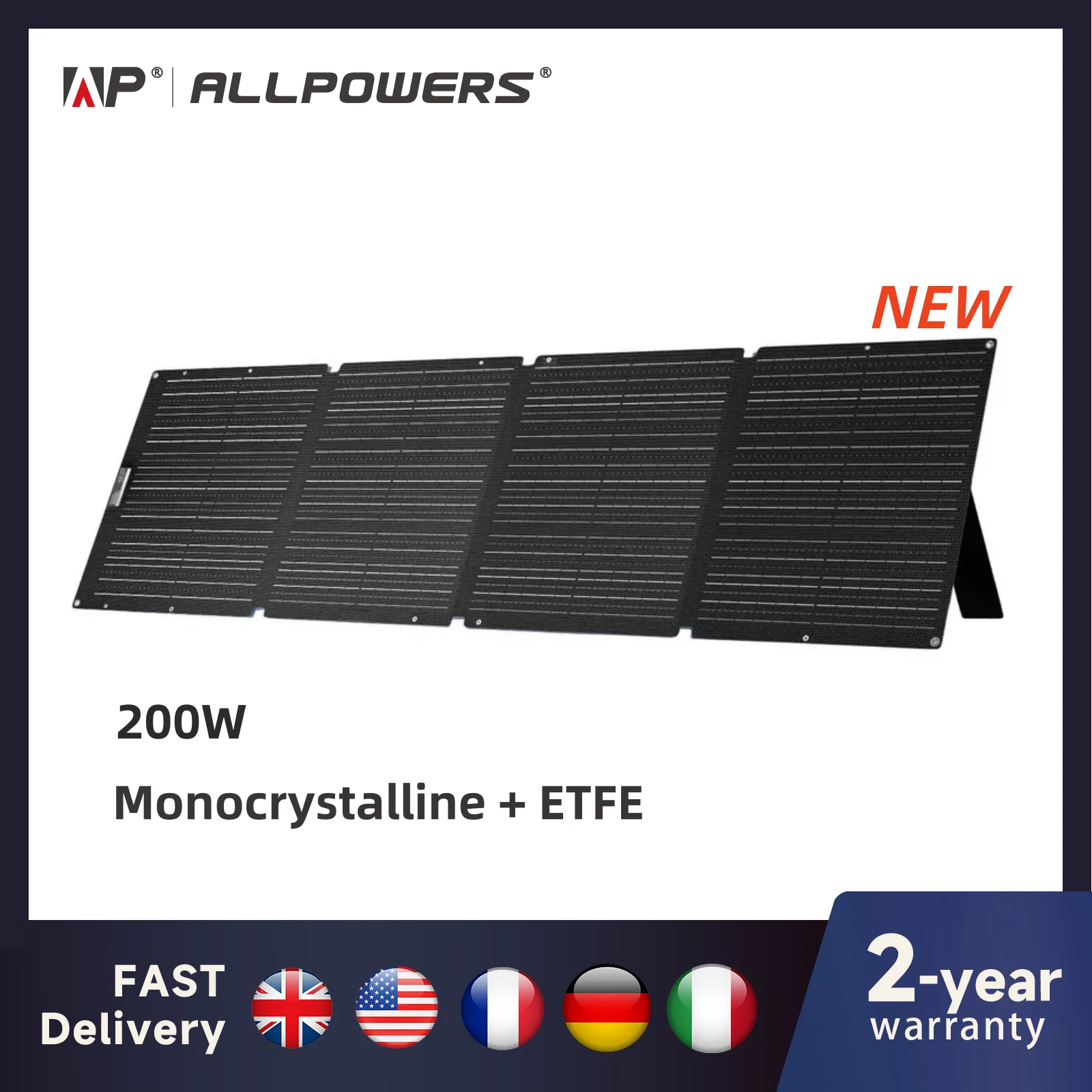 ALLPOWERS Portable Solar Panel 60W 100W 200W with Solar Output Waterproof IP68 Solar Charger for RV Laptops Camp