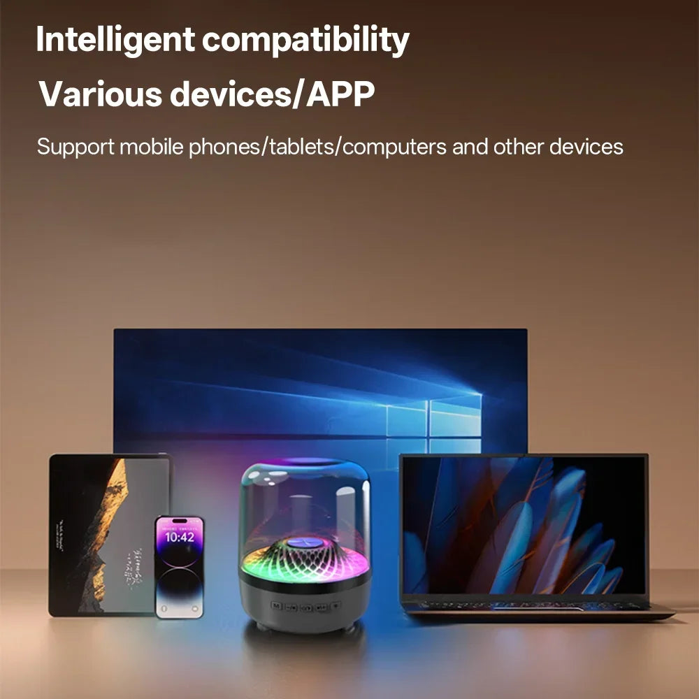 Portable Wireless Soundbar Bluetooth 5.3 Home Theater Speaker Subwoofer Hi-Fi Acoustic Breathing Lamp for Android IOS