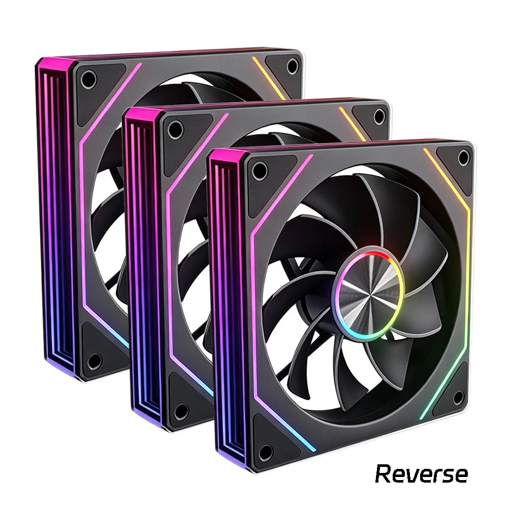 Veebyte PRISM 8 PRO PC Fan 120mm ARGB 4PIN 5V-3PIN PWM Quiet Cooling Fan 12V Large Air Volume Computer Fan 45.2CFM/800-1600RPM