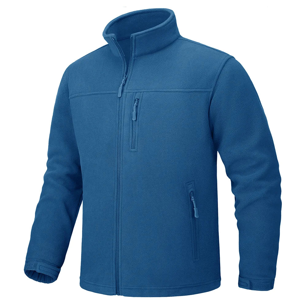 TACVASEN Full Zip Up Fleece Jacket Mens Thermal Warm Workout Jacket Outdoor Trekking Hiking Jackets Camping Coat Windbreaker