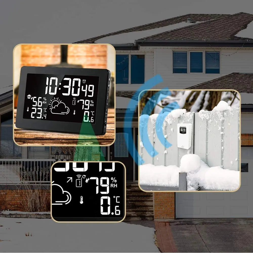FABISENSE Wireless Weather Station with Indoor Outdoor Sensor Thermometer Hygrometer, Forecast Barometer Moon Phase, USB Powered