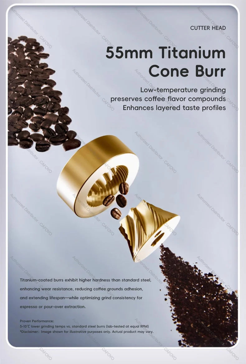 STARSEEKER E55Pro Portable Stainless Steel 55MM Conical Burr Electric Coffee Grinder for Office Home