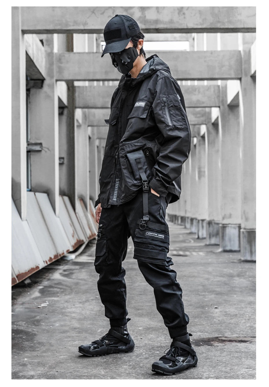 2022 Autumn Tactical Jackets Windbreaker Men Functional Techwear Mens Black Hip Hop Streetwear Waterproof Windproof Hooded Coats