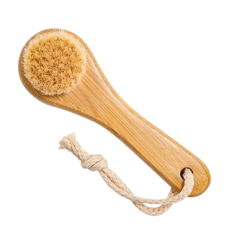 Beauty Skin Care Brush Face Cleansing Brush Soft Natural Bamboo Hair Facial Cleansing Massage Portable Wash Deep Clean Face