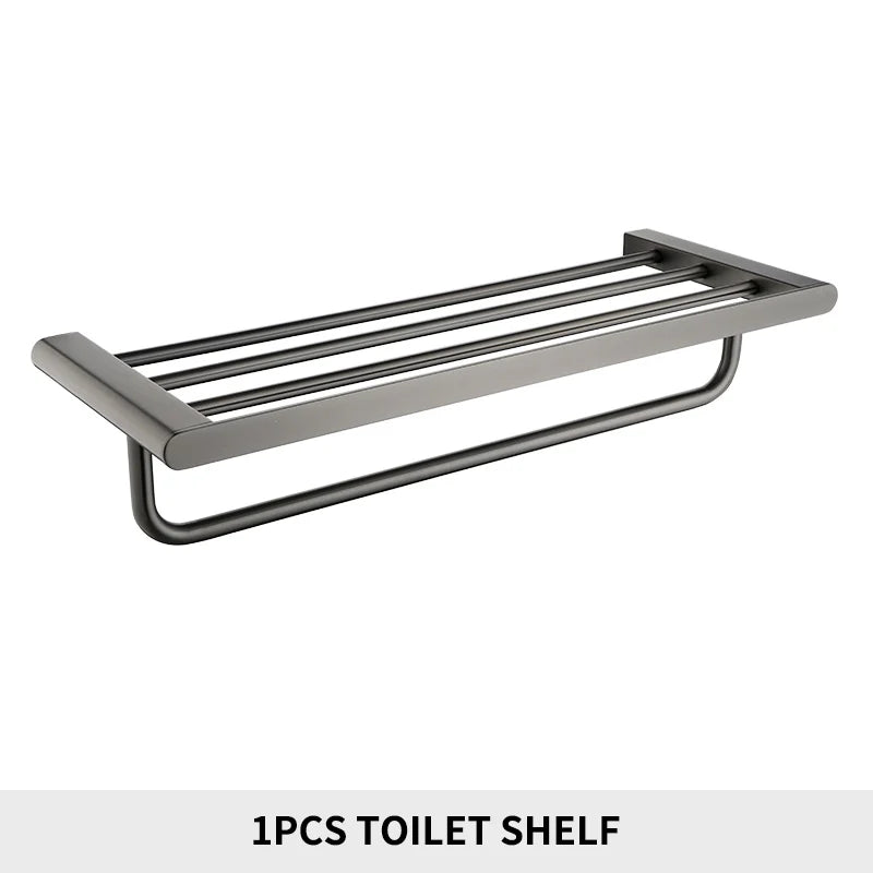 SANLUOIS High Quality SUS 304 Stainless Steel Bathroom Accessories Wall Monted Toilet Showerroom Towel Rack Bathroom Set