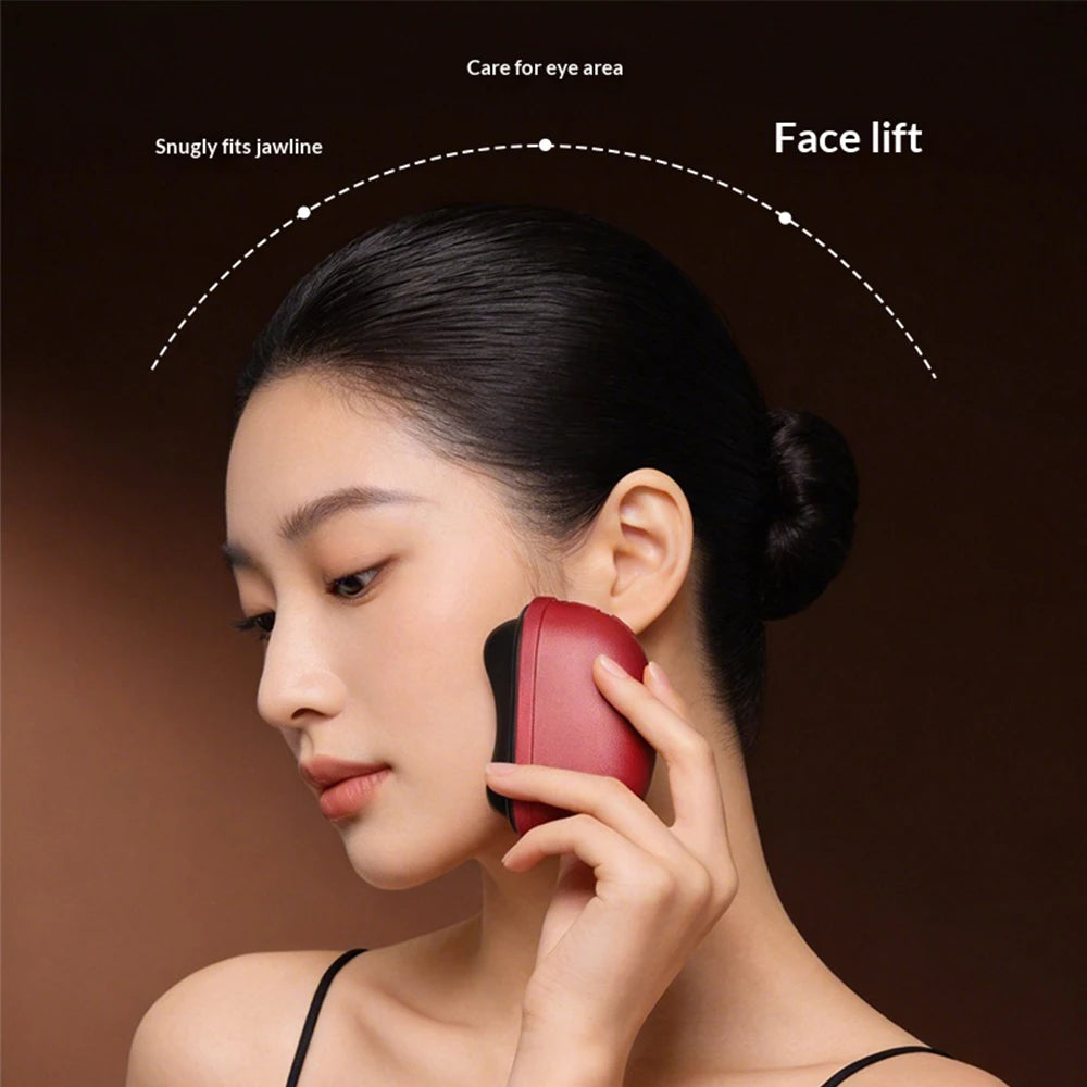 Facial Massager Electric Gua Sha Facial Sculpting Tool with Heated Vibration for Neck Face Skin Firming Home SPA