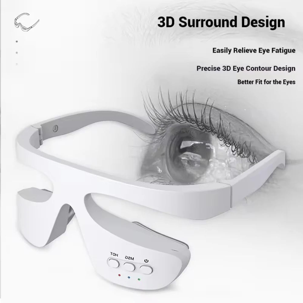 Smart Eye Massager 3D Red Light Eye Fatigue Dark Circles Relaxing Under-Eye Glasses Massage Beauty Machine