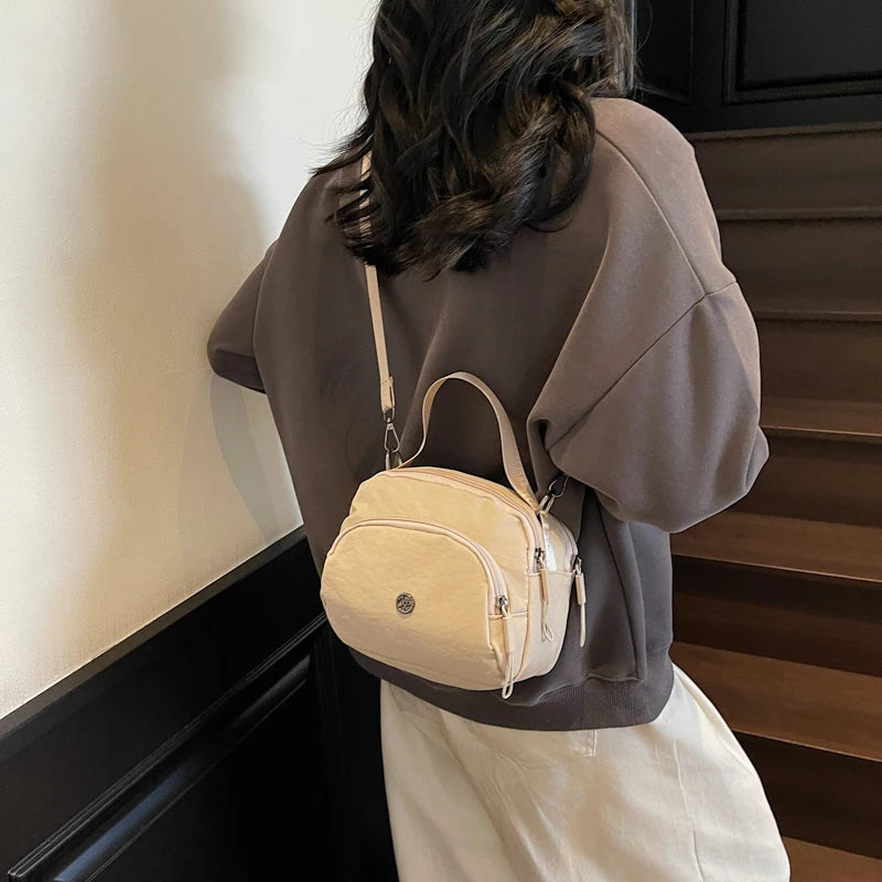 Women's Fashion Canvas Crossbody Bags Multi Pocket Small Shoulder Bag Casual Boho Handbag Lightweight Travel Purse for Daily Use