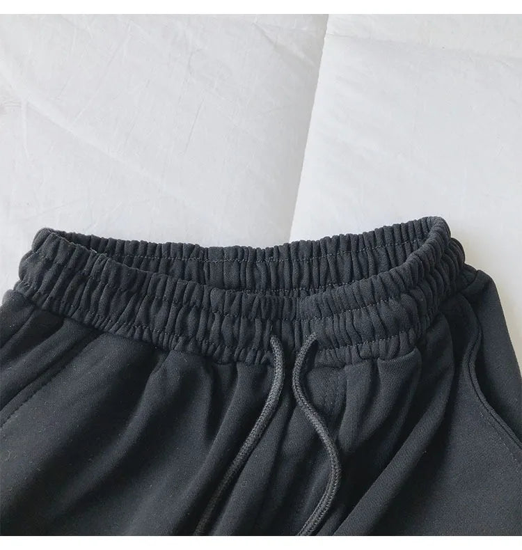 New Women High-Waist Wide-Leg Pants Couple's Sports Shorts Student Loose Home Pants Girls Casual Running Shorts Sexy high-waist