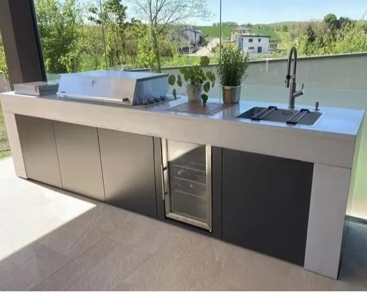 YG Custom Wholesale Supplier Stainless Steel Outdoor Kitchen Cabinet BBQ Island One Stop Complete Set Commercial or Home