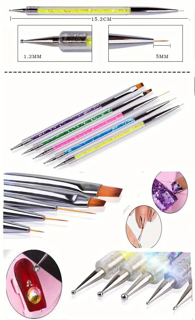 Nails Art Dotting Pen Nails Brushes for Nails Art Accessories Tools Kits Nail Supplies for Professionals Manicure Set