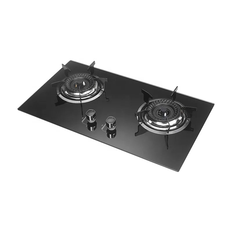 Built in Tempered Glass  Stove Gas Oven with 2 burner 13cm 2 burner Gas Cooking Stove Hob