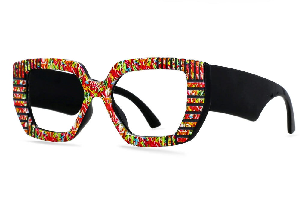 R57095 Women Fashion Colorful Stripe Reading Glasses Dioptric +0.50~+3.50 Lady Trend Square Large Frames Presbyopic Eyeglass