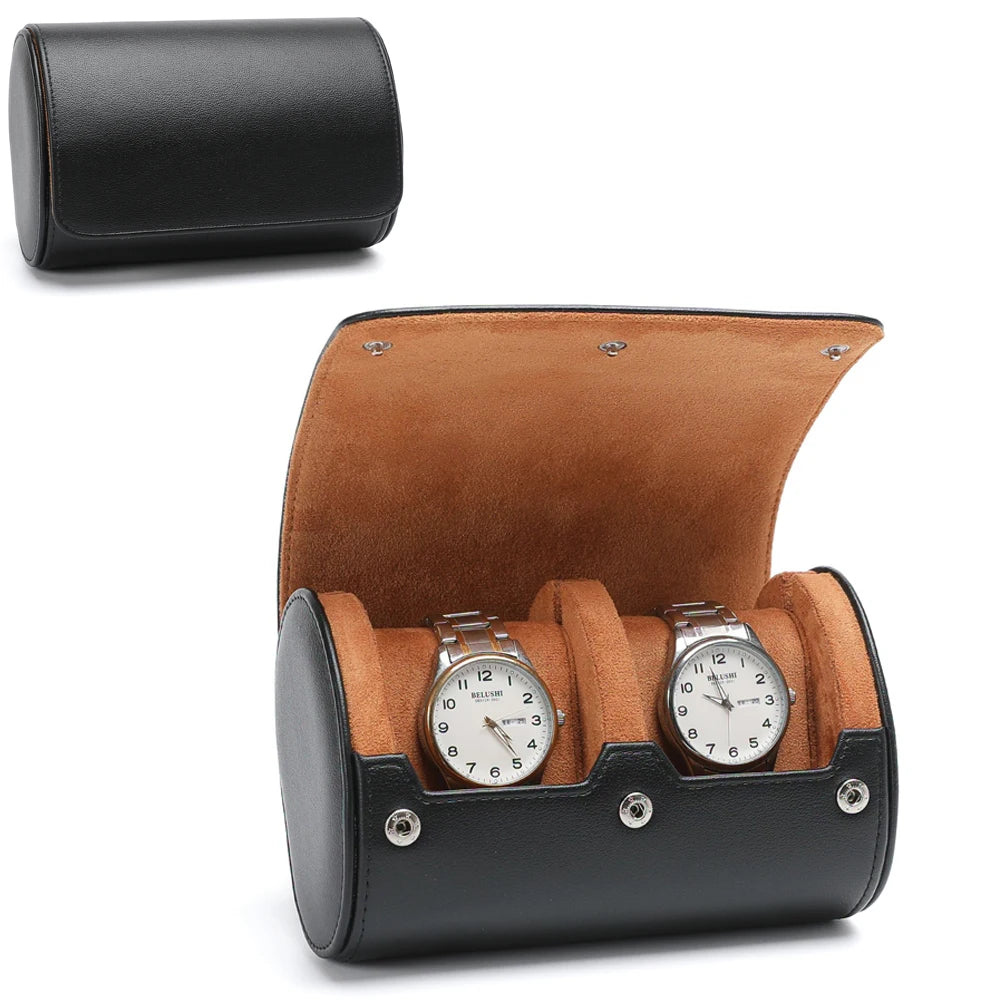 6 Watch Travel Cases for Men Watch Roll 6 Slots Travel Multifunctional Watch Display Box Cabinet Christmas Gift For Man Woman