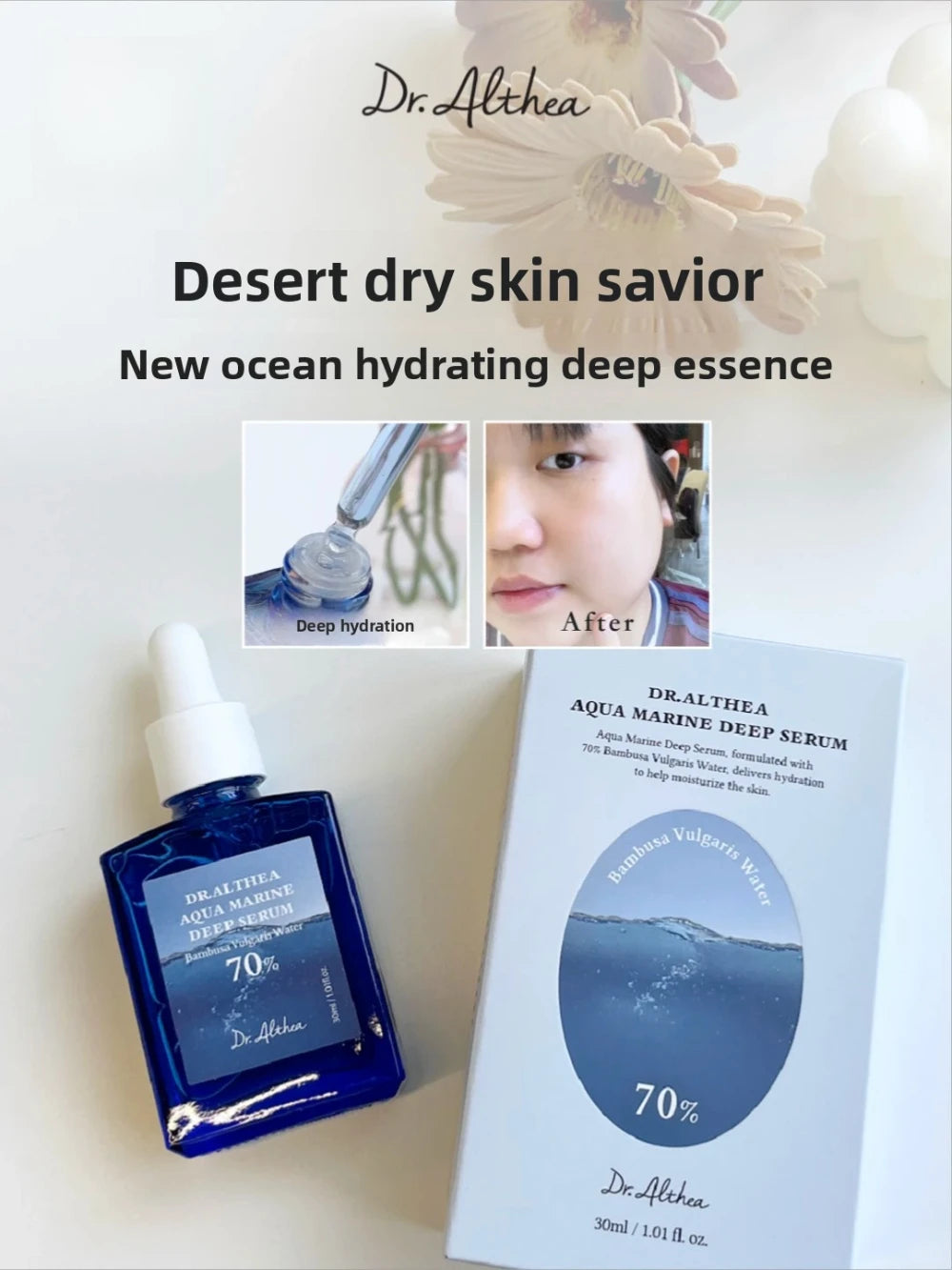 Dr Althea Aqua Marine Watery Cream 50ml Jelly Mist 100ml Korean Face Cream Hydrating Moisturizer for Dry Sensitive Skin K Beauty
