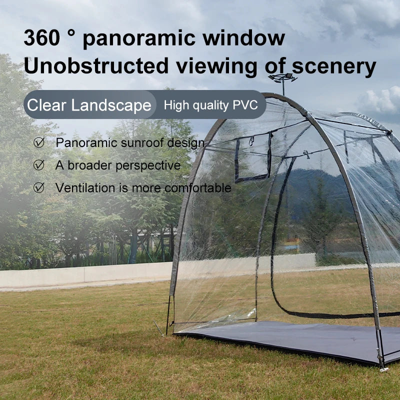 Weather Resistant Outdoor Clear Tent for Bike Trip Camping Picnic Winter Sports Transparent Fishing Shelter Garden 4 Season