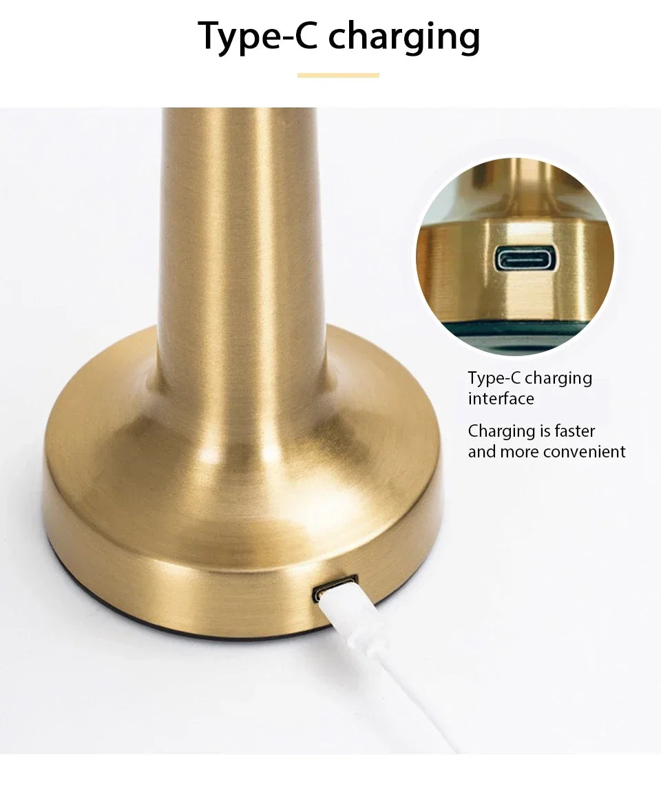 Rechargeable Mushroom Table Lamp Cordless LED Night Light Touch Dimmable Bedside Desk Lamp for Bedroom Living Room Home Decor
