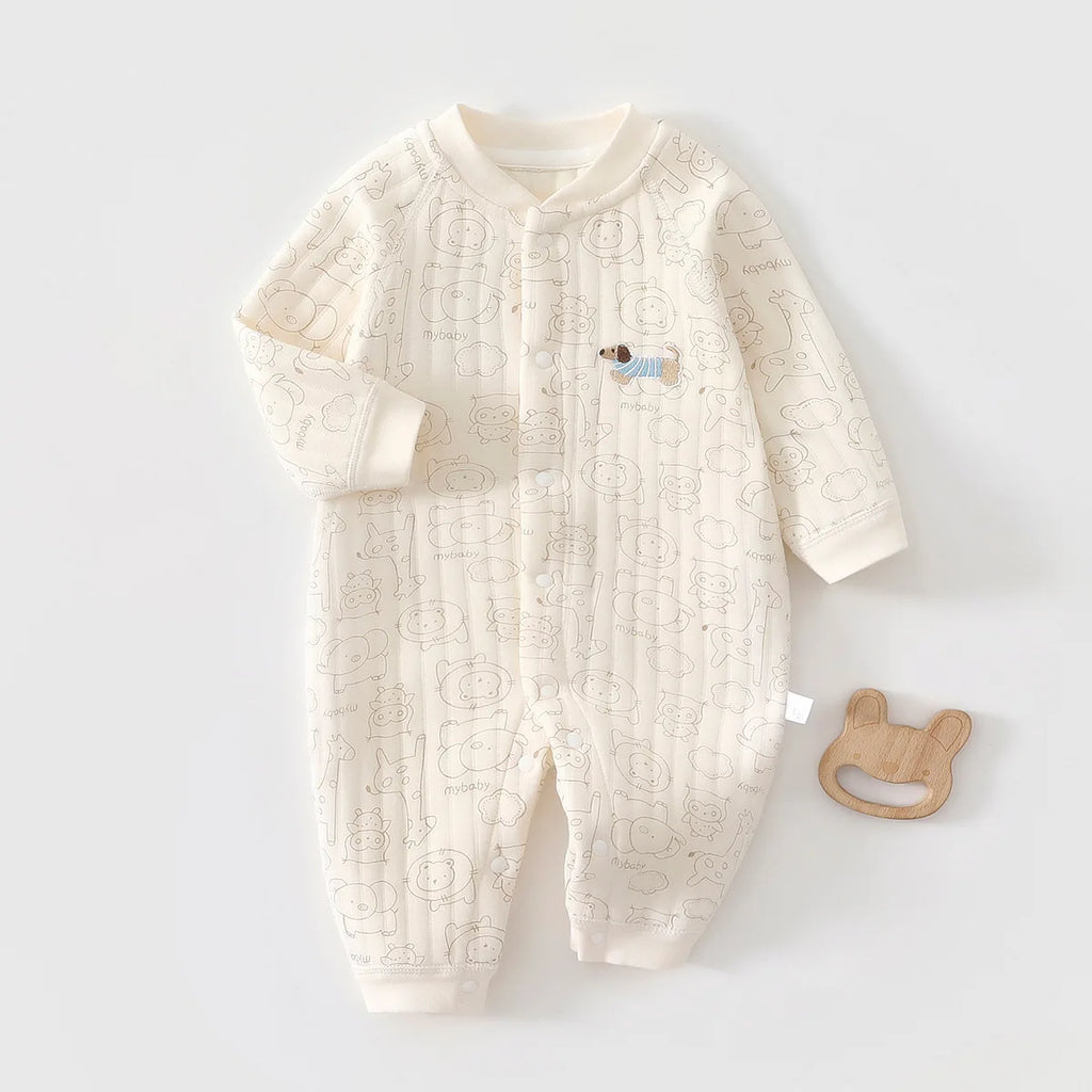 AYNIGIELL Autumn and Winter Newborn Jumpsuit, High-quality Pure Cotton Baby Girl Clothing 0-18 Month Baby Boy Outdoor Wear