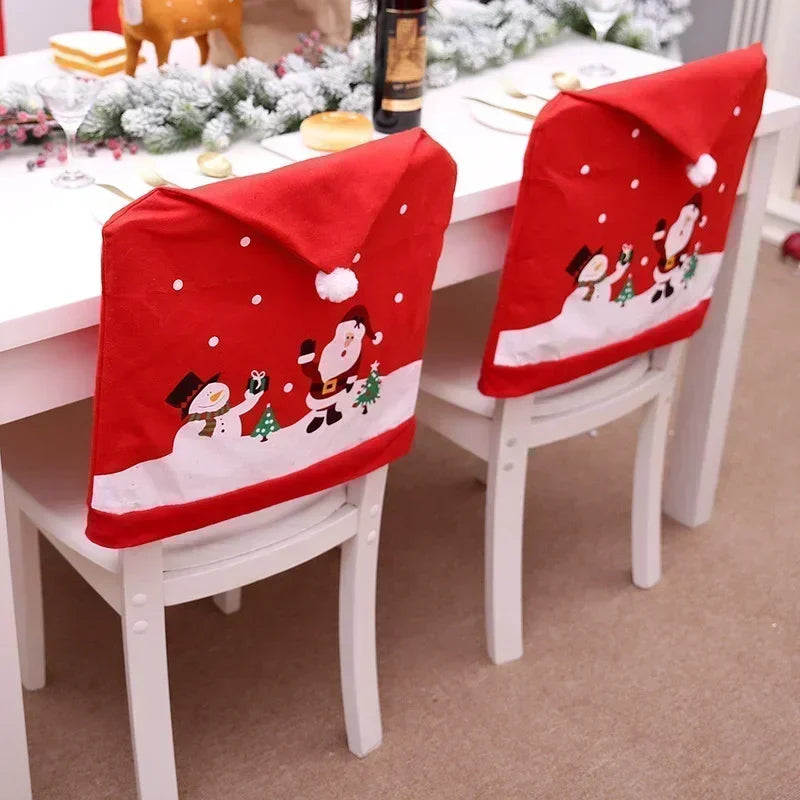 Christmas Chair Decoration Set Home Christmas Decoration Cartoon Chair Set Christmas Decoration Supplies christmas chair cover