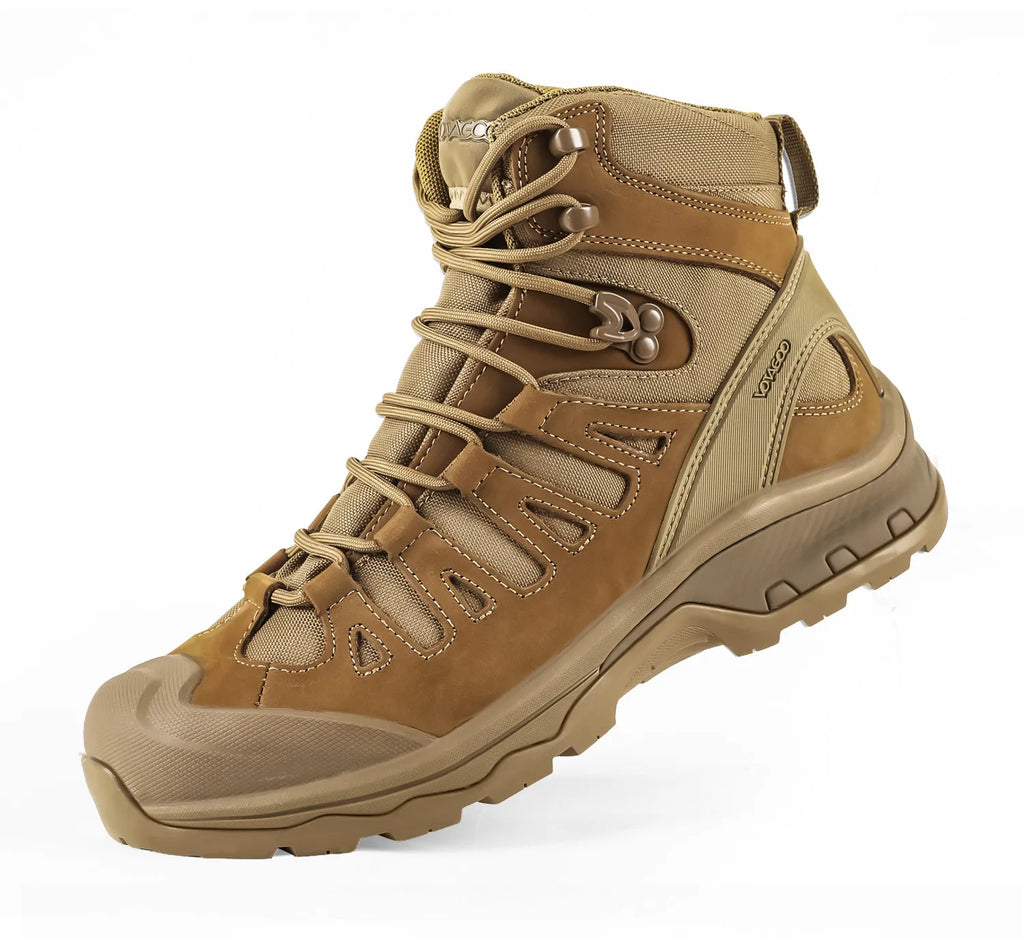 Men's Motorcycle Boots Waterproof  All Terrain Anti-slip Hiking Trekking Desert Combat 1000d Oxford Cloth Genuine Leather Boot