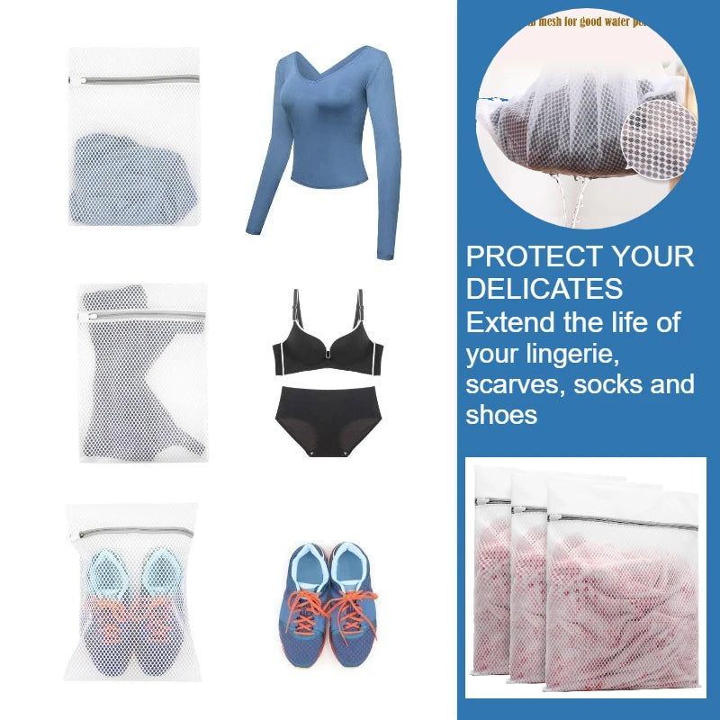 1/2/4/5/10Pcs Mesh Laundry Bags Durable Honeycomb Mesh Laundry Organizer Bags Reusable Washing Machines Bag