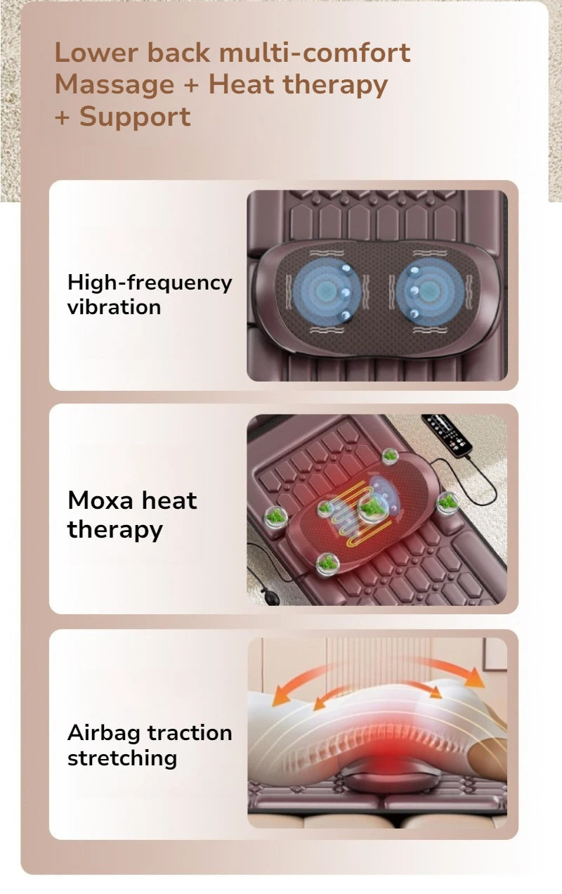 Electric Full Body Massage Mats Multifunctional High Frequency Vibration Heated Airbag Massage Cushion Relaxation Equipment