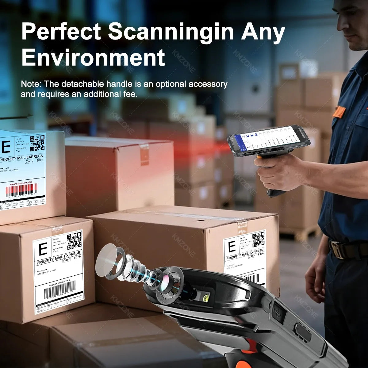 Android 13 Handheld PDA 1D 2D QR Portable Barcode Scanner Reader 6GB+64GB POS Terminal Data Collector with Hot-swap/Cradle